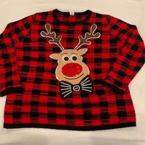 Rudolph reindeer ugly (?) Christmas sweater